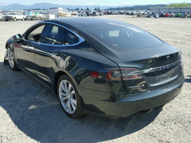 5YJSA1H28EFP63782 - 2014 TESLA MODEL S GREEN photo 3