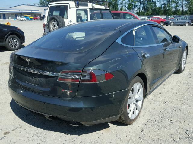 5YJSA1H28EFP63782 - 2014 TESLA MODEL S GREEN photo 4