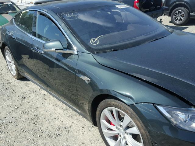 5YJSA1H28EFP63782 - 2014 TESLA MODEL S GREEN photo 9