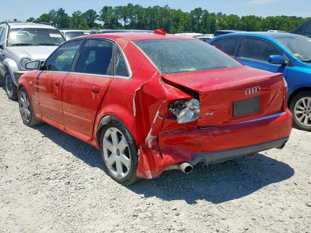 WAUPL68EX4A130969 - 2004 AUDI S4 RED photo 3