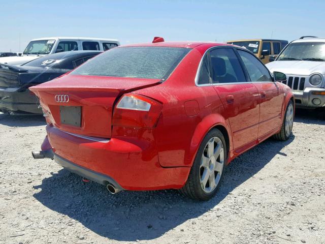 WAUPL68EX4A130969 - 2004 AUDI S4 RED photo 4
