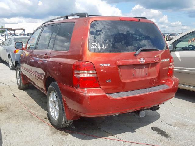 JTEGF21A830090272 - 2003 TOYOTA HIGHLANDER BURGUNDY photo 3