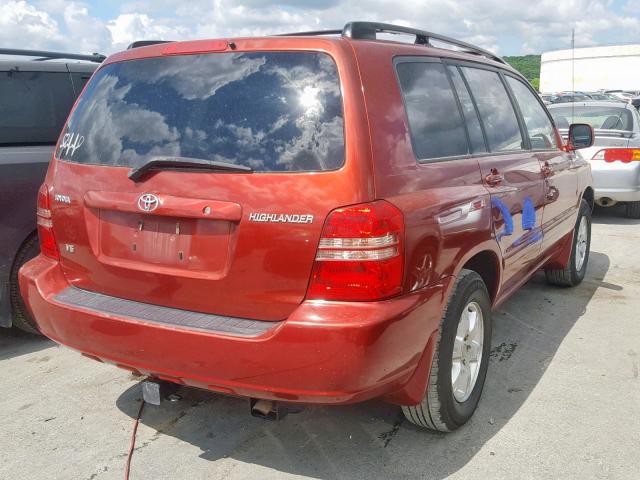 JTEGF21A830090272 - 2003 TOYOTA HIGHLANDER BURGUNDY photo 4