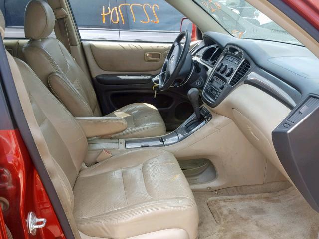 JTEGF21A830090272 - 2003 TOYOTA HIGHLANDER BURGUNDY photo 5