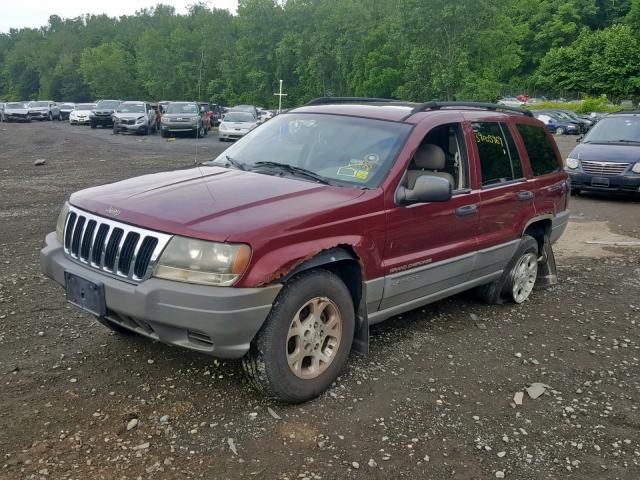 1J4GW48S82C106203 - 2002 JEEP GRAND CHER MAROON photo 2