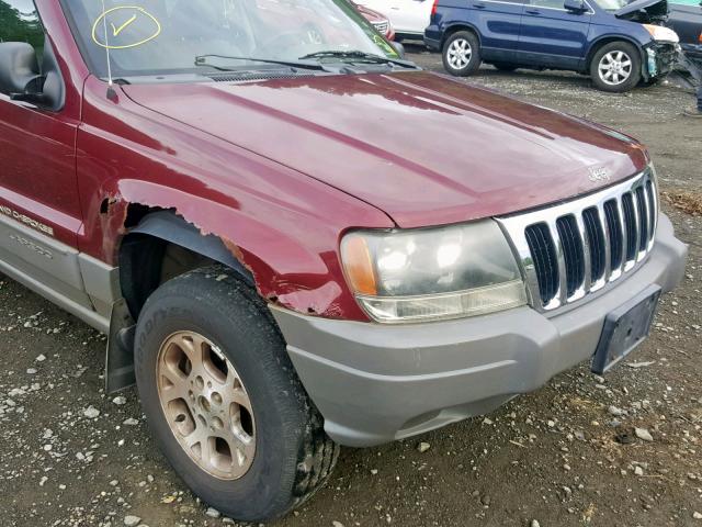 1J4GW48S82C106203 - 2002 JEEP GRAND CHER MAROON photo 9