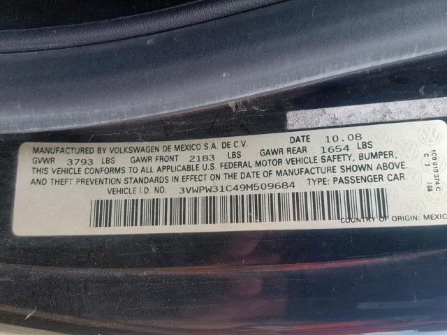 3VWPW31C49M509684 - 2009 VOLKSWAGEN NEW BEETLE Schwarz Foto 10