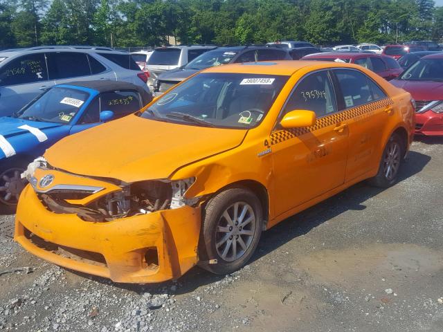 4T1BB3EK8AU115577 - 2010 TOYOTA CAMRY HYBR YELLOW photo 2