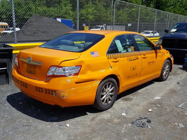 4T1BB3EK8AU115577 - 2010 TOYOTA CAMRY HYBR YELLOW photo 4