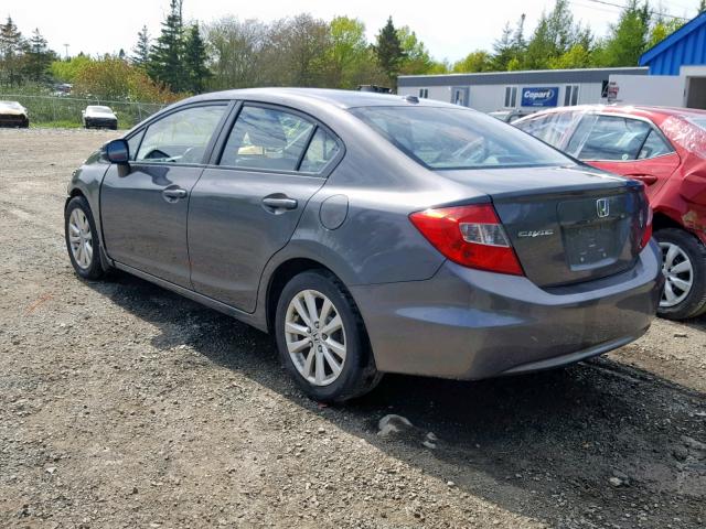 2HGFB2F99CH006628 - 2012 HONDA CIVIC EXL GRAY photo 3