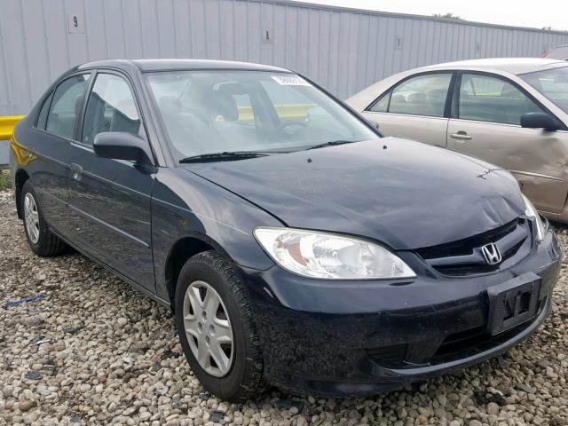 1HGES16315L030350 - 2005 HONDA CIVIC DX V BLACK photo 1