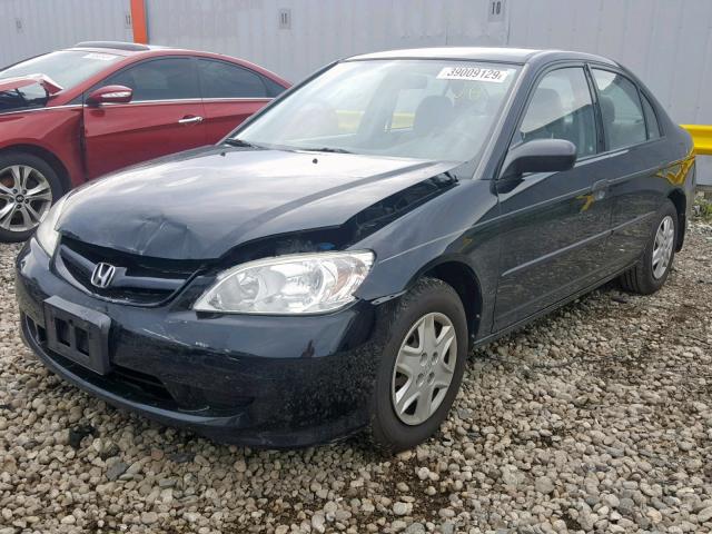 1HGES16315L030350 - 2005 HONDA CIVIC DX V BLACK photo 2