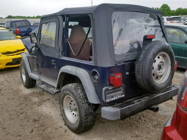 1J4FY29P7VP457413 - 1997 JEEP WRANGLER / BLUE photo 3