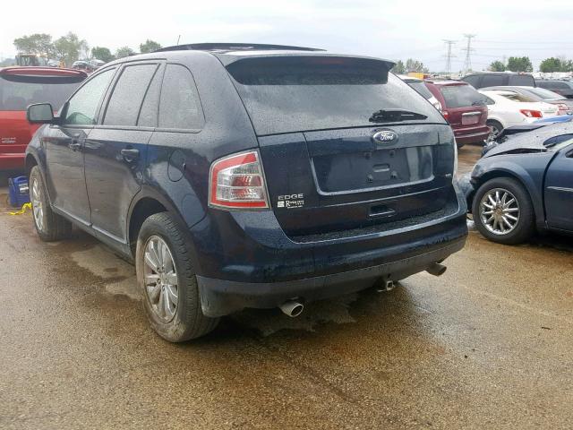 2FMDK38CX8BA00654 - 2008 FORD EDGE SEL BLUE photo 3