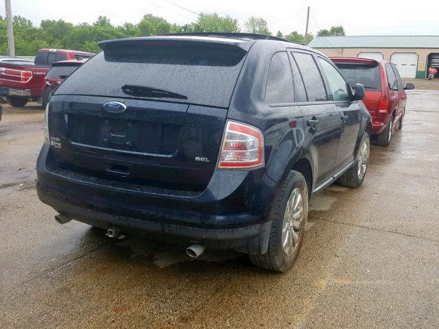 2FMDK38CX8BA00654 - 2008 FORD EDGE SEL BLUE photo 4