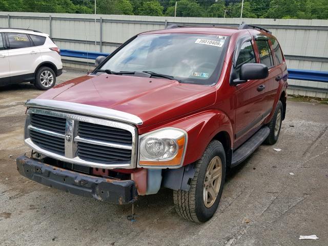 1D4HB48276F107047 - 2006 DODGE DURANGO SL MAROON photo 2