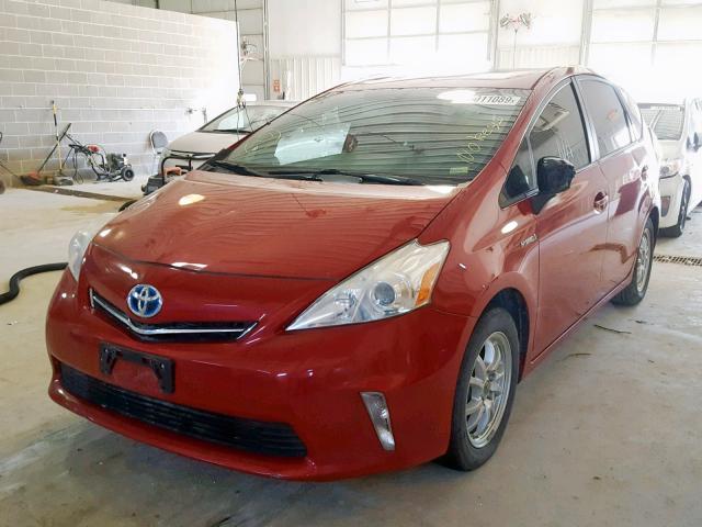 JTDZN3EU9C3176361 - 2012 TOYOTA PRIUS V RED photo 2