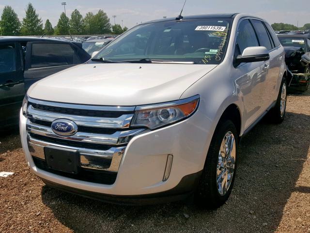 2FMDK3KC7EBA17612 - 2014 FORD EDGE LIMIT WHITE photo 2