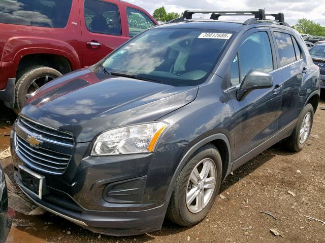 3GNCJLSB8GL255378 - 2016 CHEVROLET TRAX 1LT GRAY photo 2