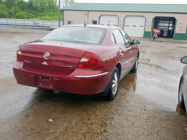 2G4WC582271204152 - 2007 BUICK LACROSSE C MAROON photo 4