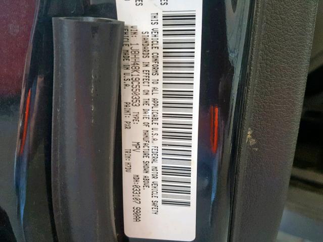 1J8HH48K19C550353 - 2009 JEEP COMMANDER BLACK photo 10
