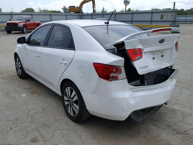 KNAFU4A25D5678108 - 2013 KIA FORTE EX WHITE photo 3