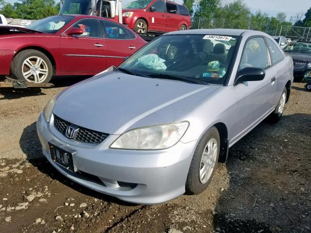 1HGEM22165L055989 - 2005 HONDA CIVIC DX V GRAY photo 2