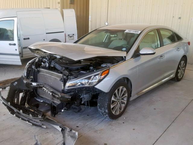 5NPE34AF7FH047772 - 2015 HYUNDAI SONATA SPO SILVER photo 2