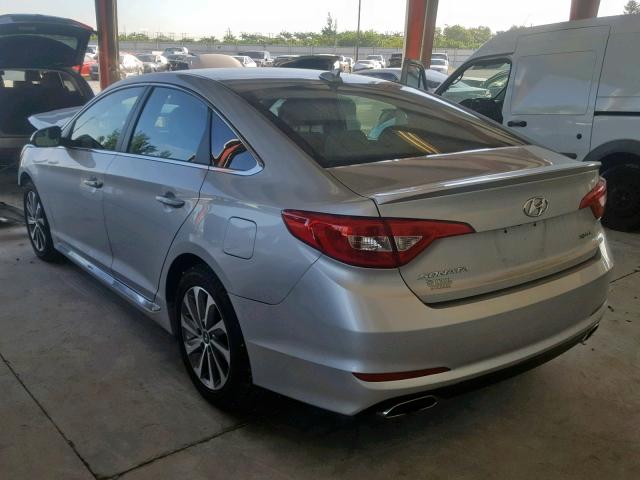 5NPE34AF7FH047772 - 2015 HYUNDAI SONATA SPO SILVER photo 3