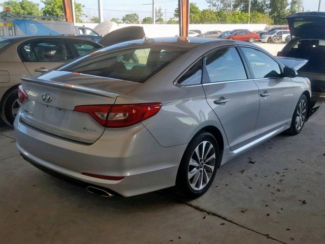 5NPE34AF7FH047772 - 2015 HYUNDAI SONATA SPO SILVER photo 4