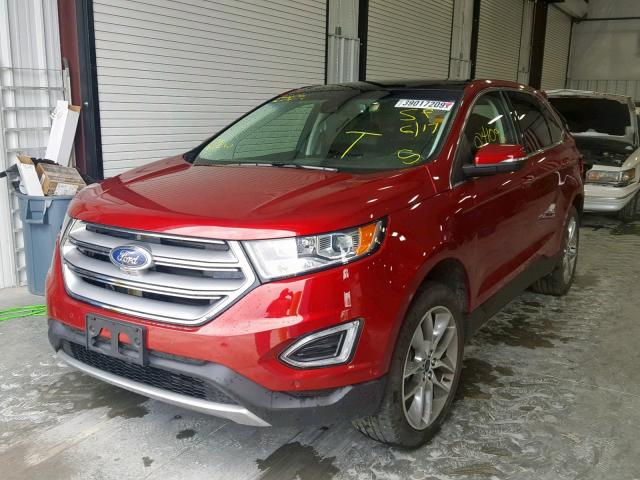 2FMPK4K91HBB46392 - 2017 FORD EDGE TITAN RED photo 2