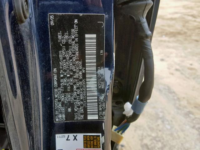 JTLKT324464040895 - 2006 TOYOTA SCION XB შავი ფოტო 10