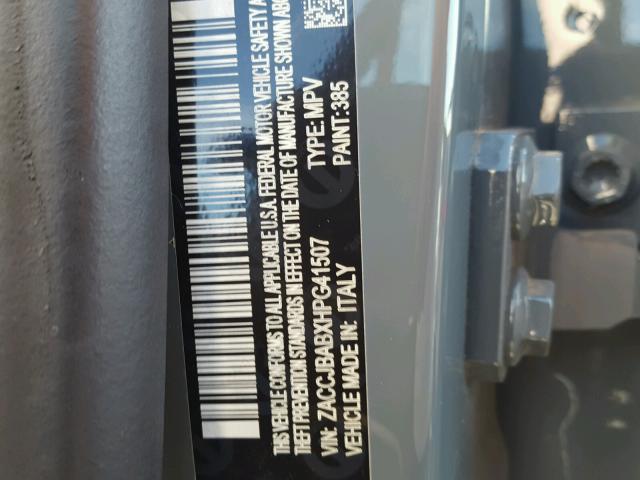 ZACCJBABXHPG41507 - 2017 JEEP RENEGADE S BLUE photo 10