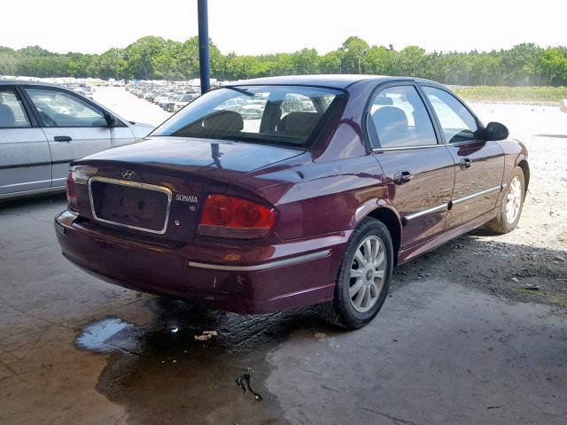 KMHWF35H64A002002 - 2004 HYUNDAI SONATA GLS MAROON photo 4