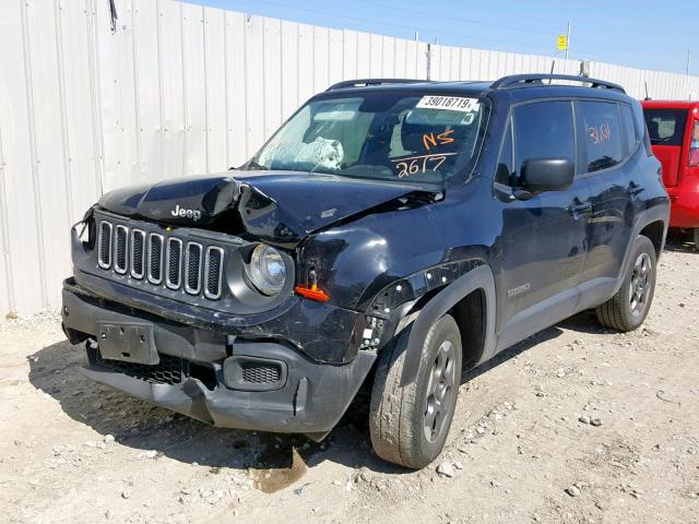 ZACCJBAB5HPE92617 - 2017 JEEP RENEGADE S შავი ფოტო 2