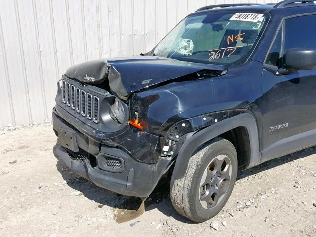ZACCJBAB5HPE92617 - 2017 JEEP RENEGADE S შავი ფოტო 9