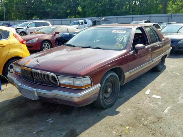 1G4BT5374NR449993 - 1992 BUICK ROADMASTER BURGUNDY photo 2