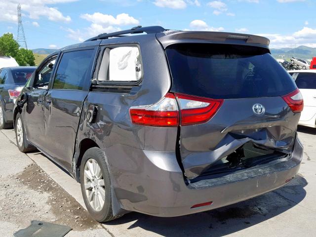 5TDJK3DC9FS108935 - 2015 TOYOTA SIENNA LE GRAY photo 3