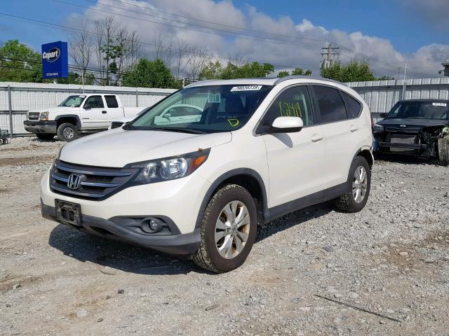 5J6RM4H74CL033374 - 2012 HONDA CR-V EXL WHITE photo 2