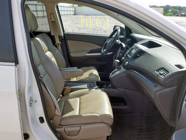 5J6RM4H74CL033374 - 2012 HONDA CR-V EXL WHITE photo 5