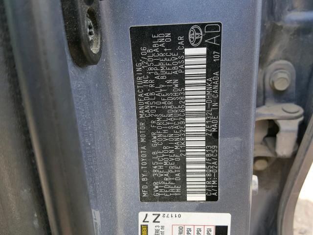 2T1KR32E97C652835 - 2007 TOYOTA COROLLA MA BLUE photo 10