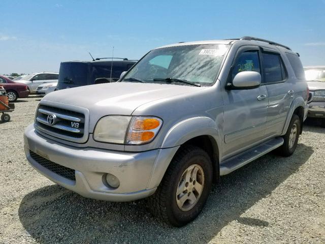 5TDBT48AX1S010666 - 2001 TOYOTA SEQUOIA LI SILVER photo 2