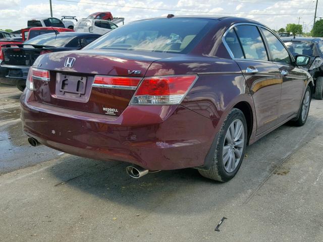 1HGCP3F89CA028130 - 2012 HONDA ACCORD EXL MAROON photo 4