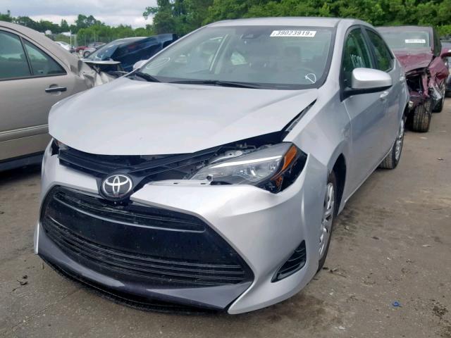 2T1BURHE9KC141546 - 2019 TOYOTA COROLLA L SILVER photo 2