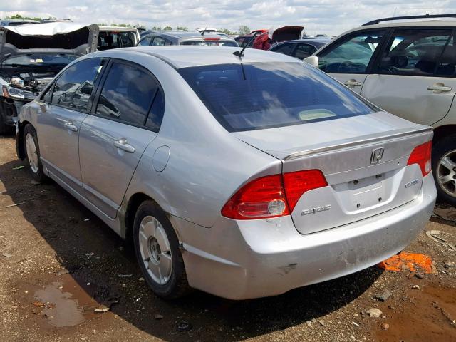 JHMFA36277S028442 - 2007 HONDA CIVIC HYBR SILVER photo 3