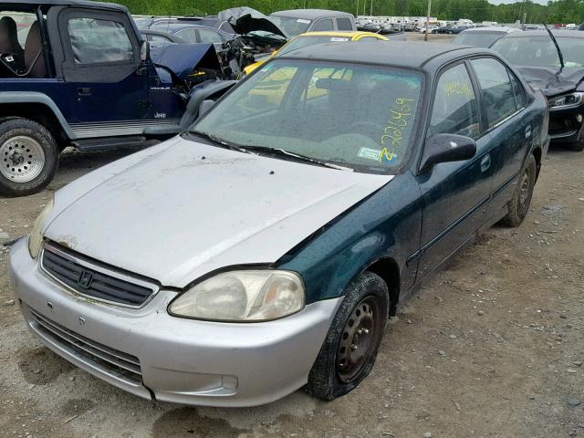 2HGEJ6610YH558980 - 2000 HONDA CIVIC BASE GREEN photo 2