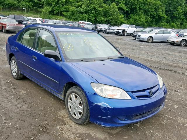 1HGES16384L012460 - 2004 HONDA CIVIC DX V BLUE photo 1