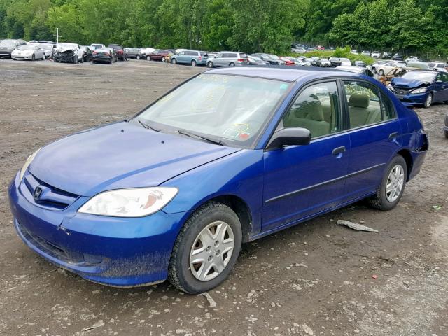 1HGES16384L012460 - 2004 HONDA CIVIC DX V BLUE photo 2