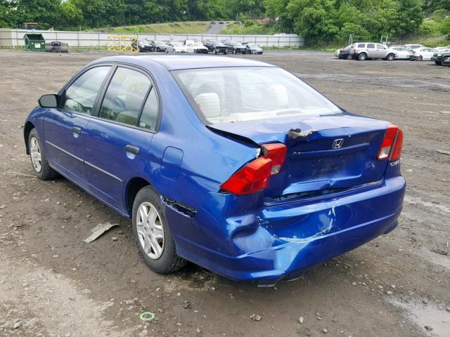 1HGES16384L012460 - 2004 HONDA CIVIC DX V BLUE photo 3