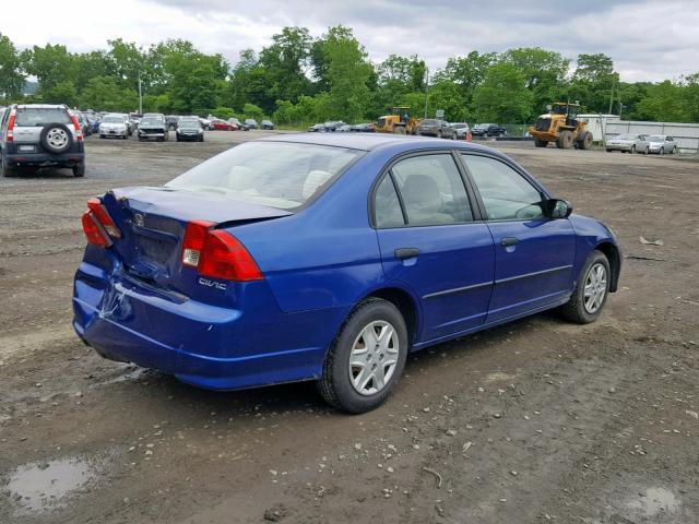 1HGES16384L012460 - 2004 HONDA CIVIC DX V BLUE photo 4